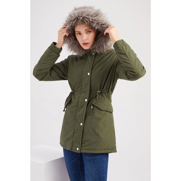 Womens Parka Jacket Button-Down Winter Style - BritishMode