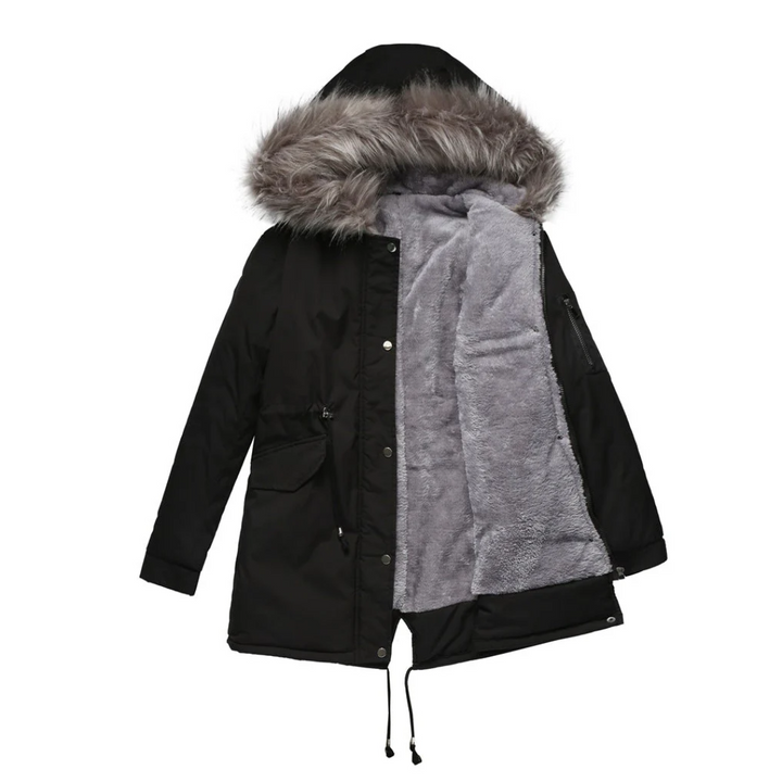 Womens Parka Jacket Button-Down Winter Style