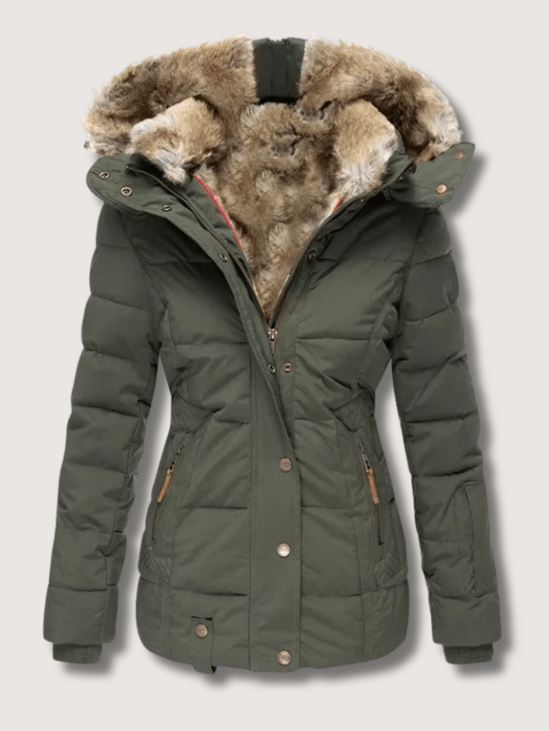 Womens Winter Parka with Cinched Waist