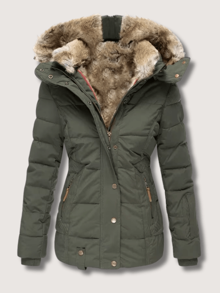 Womens Winter Parka with Cinched Waist