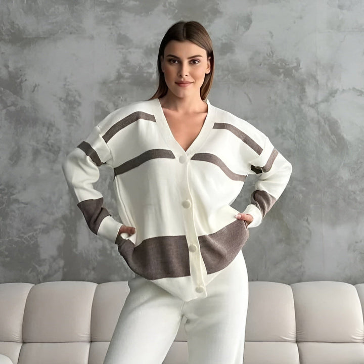 Womens Knit Sweater Set Cozy Fit