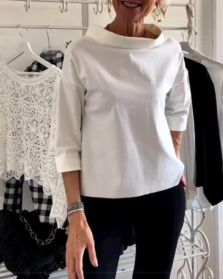 Womens High Neck Top Classic Fit - BritishMode
