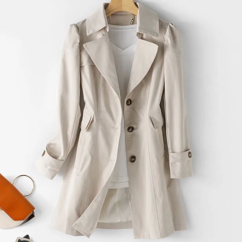 Womens Casual Trench Coat Lightweight Classic Fit