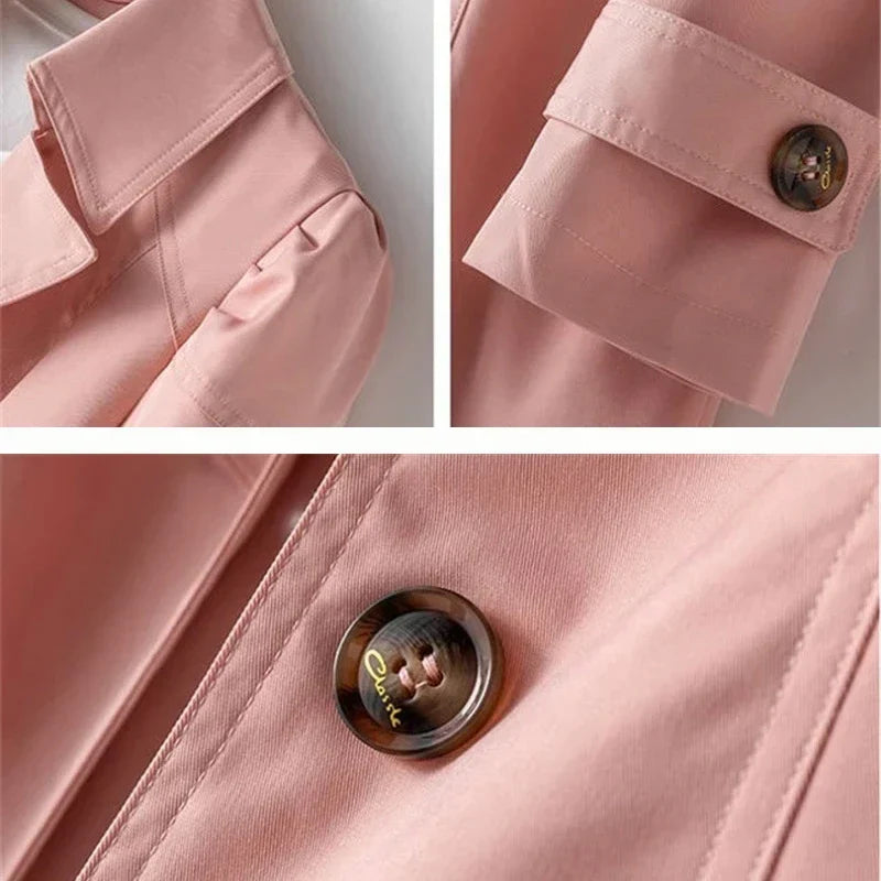 Womens Casual Trench Coat Lightweight Classic Fit