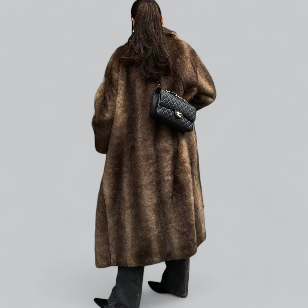 Womens Long Faux Fur Coat Winter Outerwear