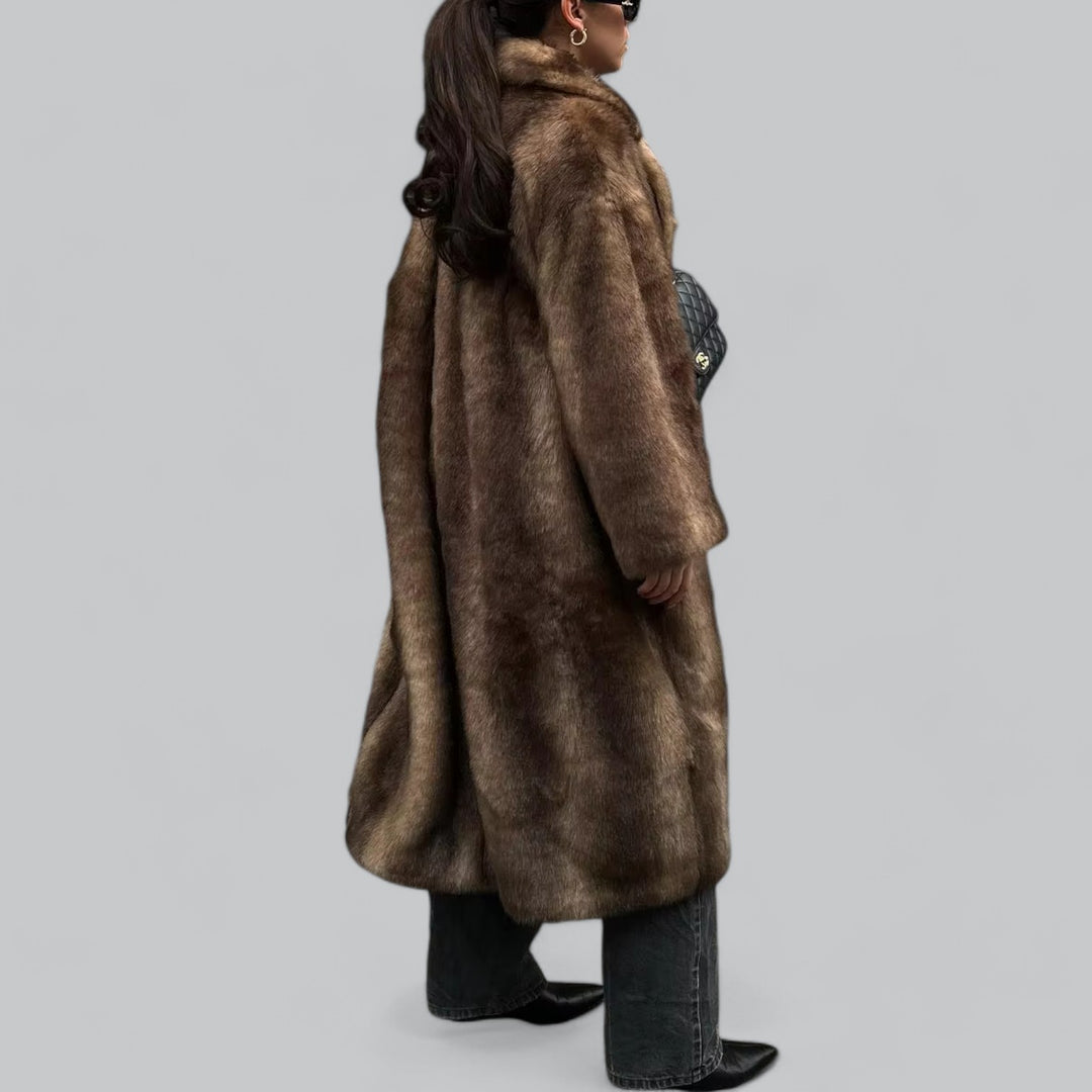 Womens Long Faux Fur Coat Winter Outerwear