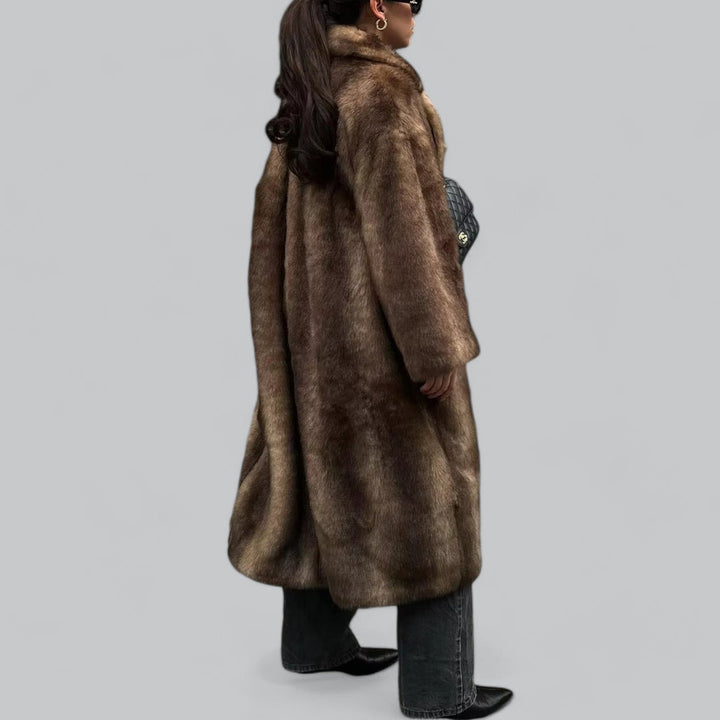 Womens Long Faux Fur Coat Winter Outerwear