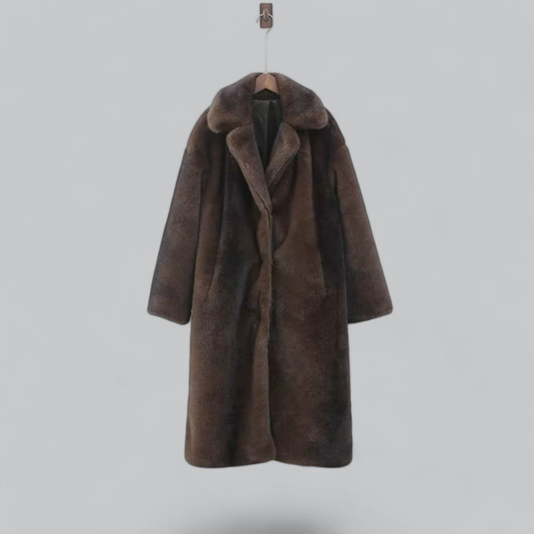 Womens Long Faux Fur Coat Winter Outerwear