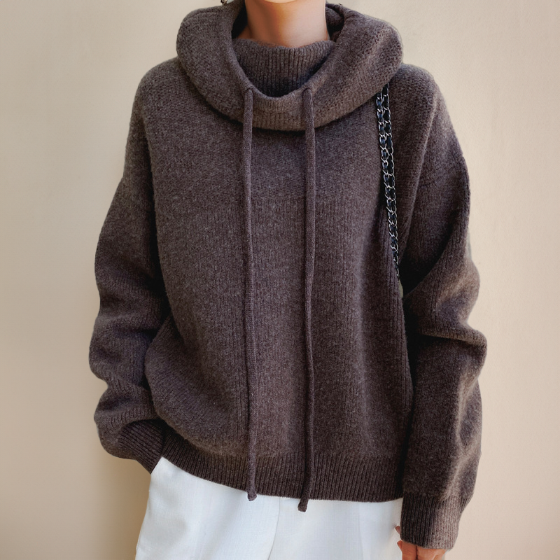 Womens Hoodie Cotton Blend Oversized Relaxed Fit Cowl Neck