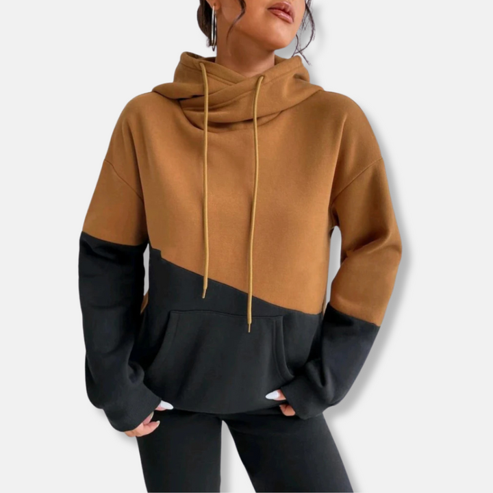 Womens Knit Hoodie Relaxed Fit Drawstring Hood Kangaroo Pocket