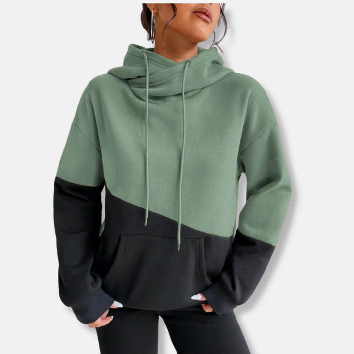 Womens Knit Hoodie Relaxed Fit Drawstring Hood Kangaroo Pocket