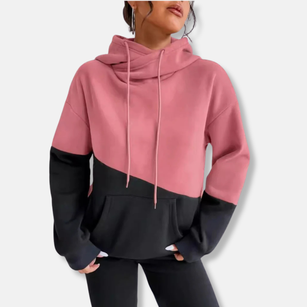 Womens Knit Hoodie Relaxed Fit Drawstring Hood Kangaroo Pocket