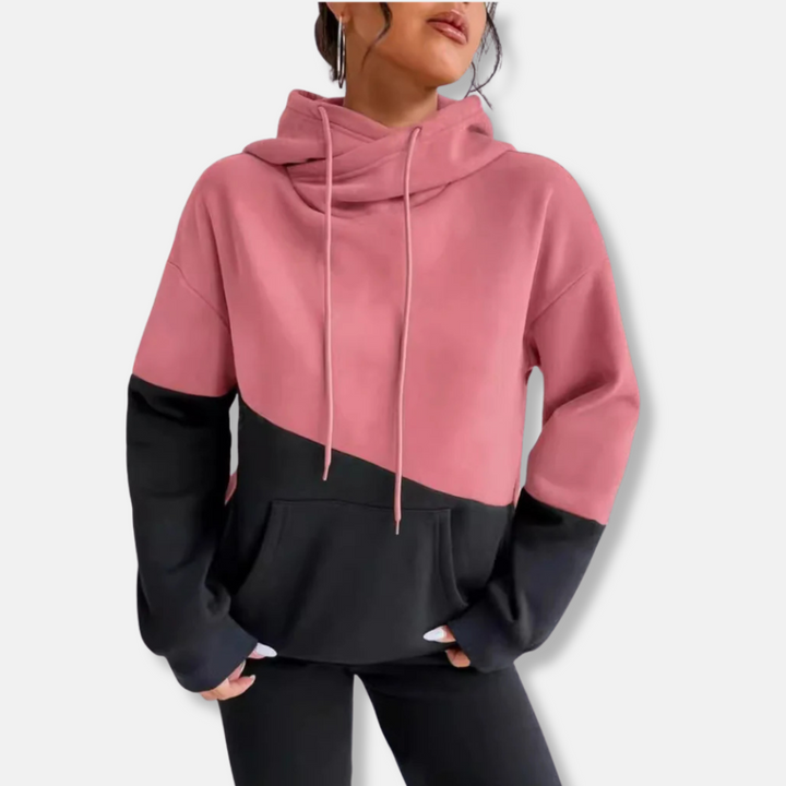 Womens Knit Hoodie Relaxed Fit Drawstring Hood Kangaroo Pocket