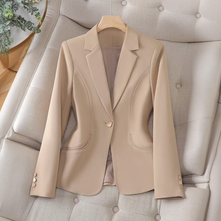 Womens Fitted Jacket Single Button Closure - BritishMode