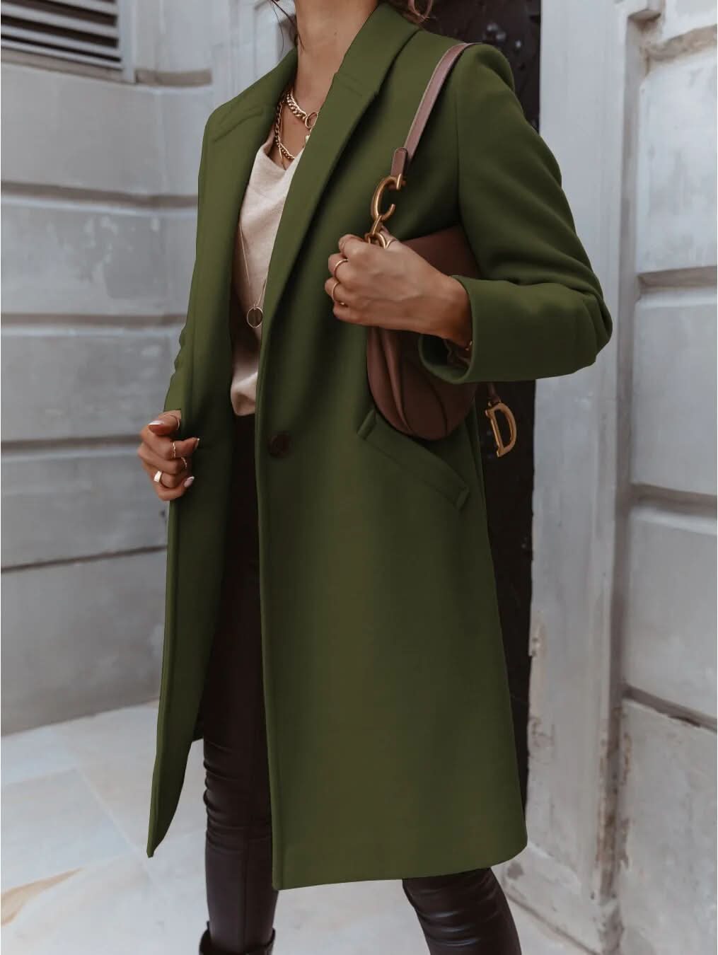 Womens Tailored Overcoat Structured Long Fit Smart Layering