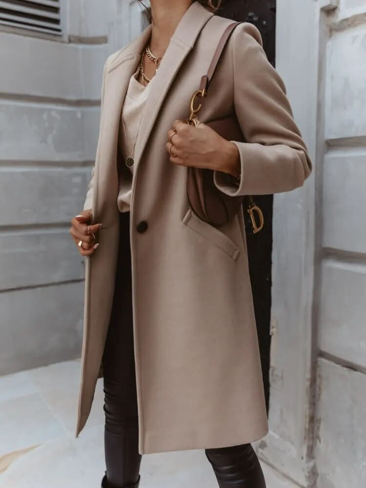Womens Tailored Overcoat Structured Long Fit Smart Layering