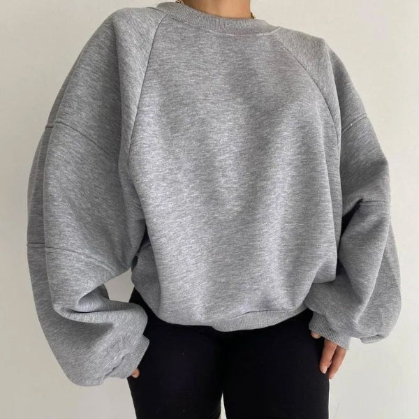 Womens Pullover Sweater Soft Knit Loose Fit Balloon Sleeves