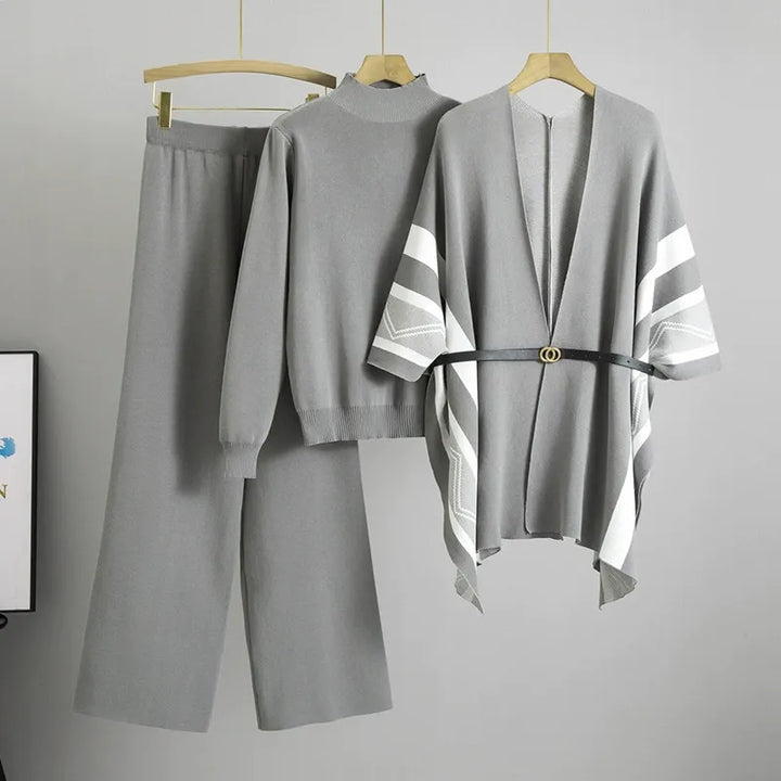 Womens Shawl Cardigan Knitted Relaxed Fit Belted Mid-Length