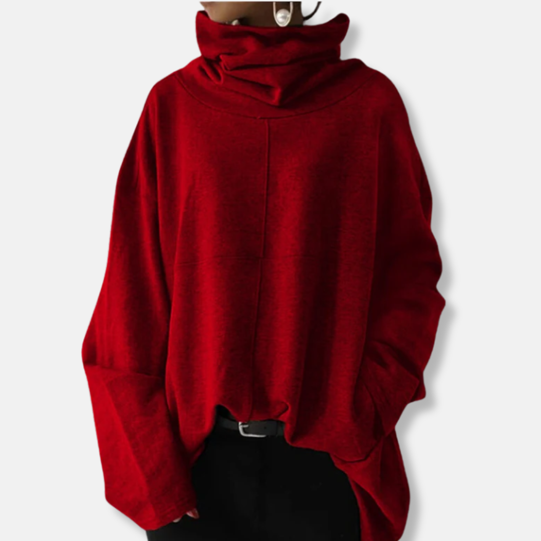 Womens Oversized Sweatshirt with High Cowl Neck Relaxed Fit