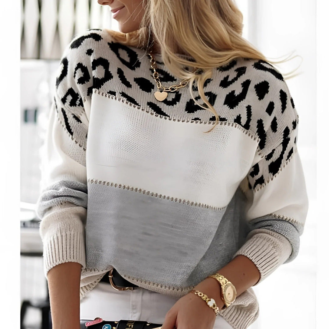 Womens Knitted Sweatshirt Relaxed Fit Long Sleeve