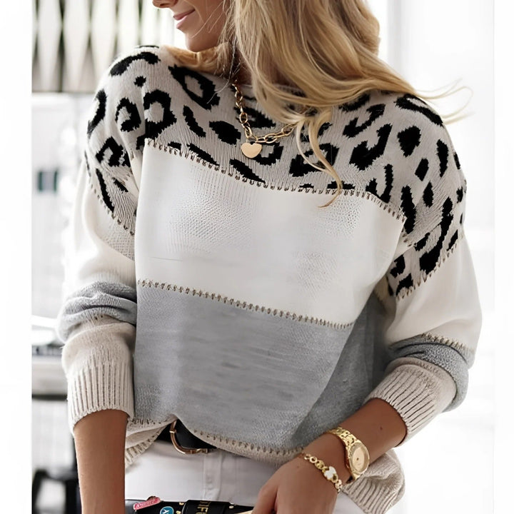 Womens Knitted Sweatshirt Relaxed Fit Long Sleeve