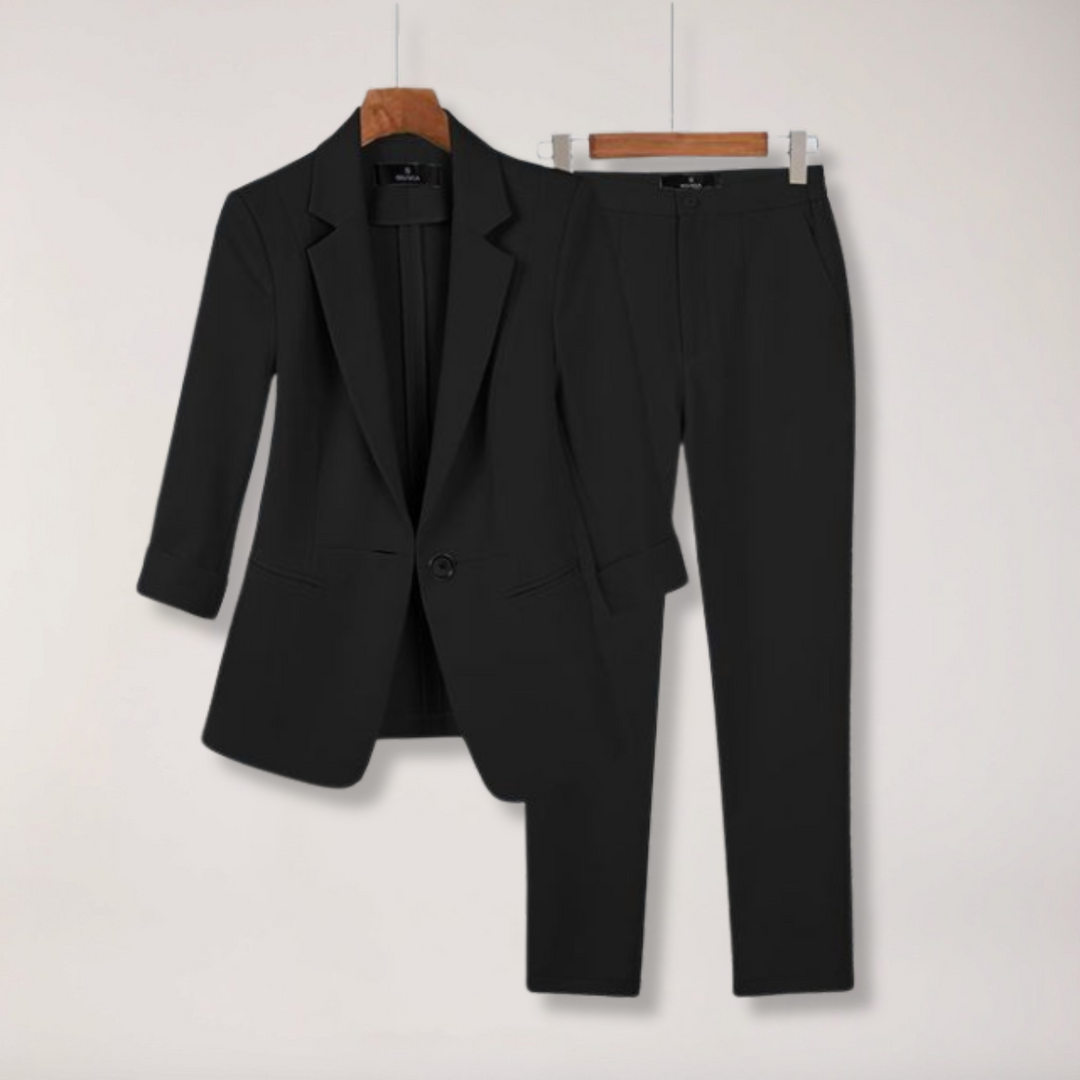 Womens Tailored Blazer and Trousers Two-Piece Suit Formal Fit