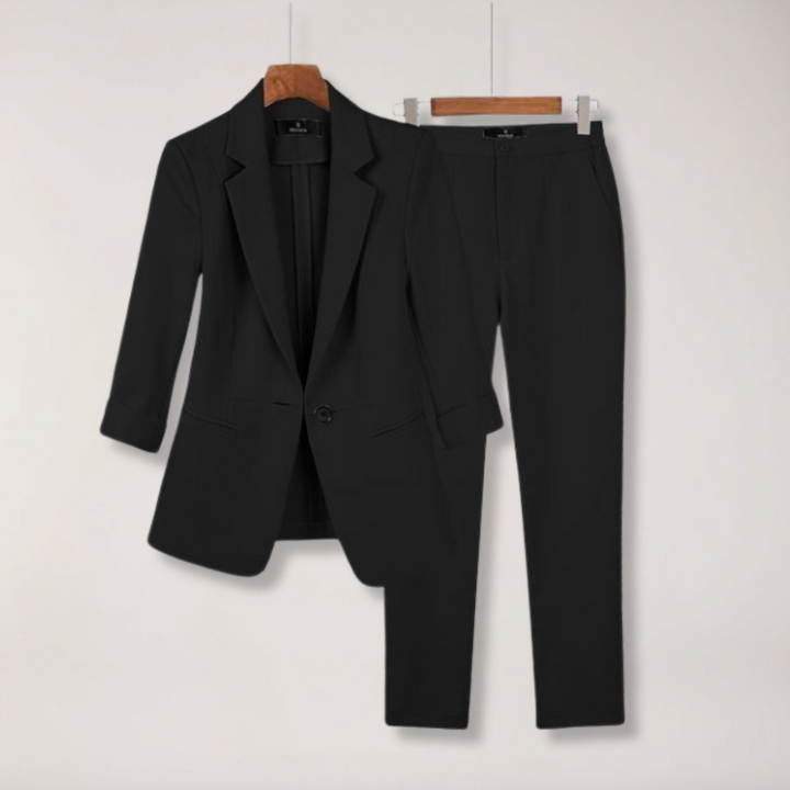 Womens Tailored Blazer and Trousers Two-Piece Suit Formal Fit