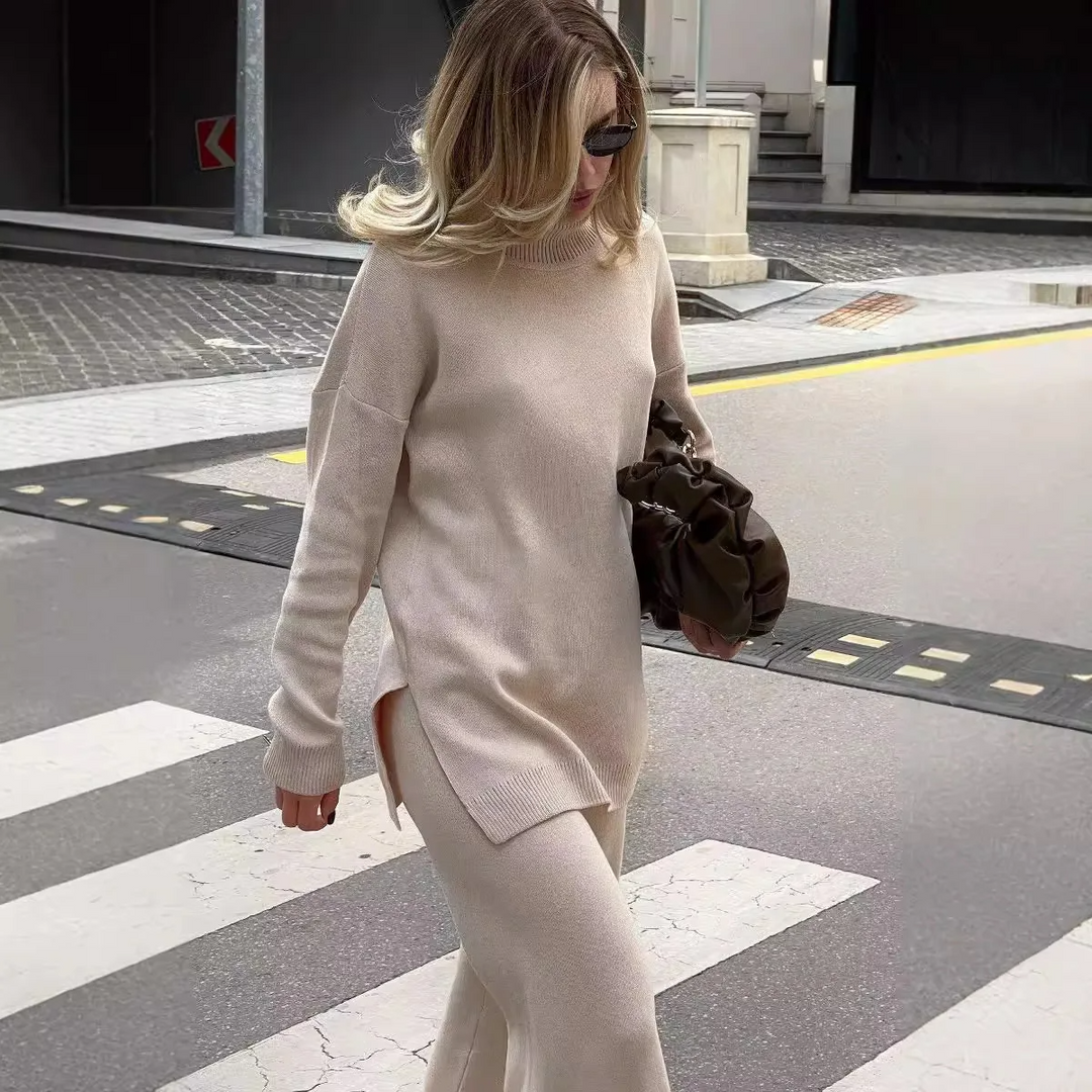 Womens Turtleneck Sweater Ribbed Knit Oversized Fit