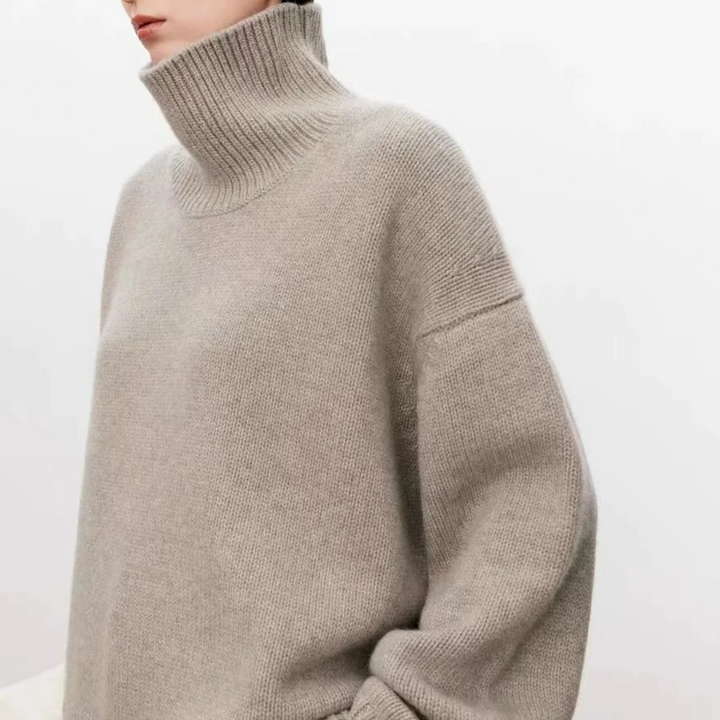 Womens Cashmere Turtleneck Sweater Classic Fit - BritishMode