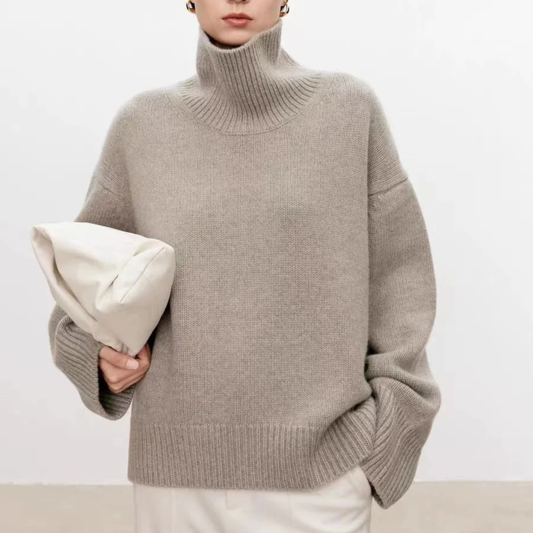 Womens Cashmere Turtleneck Sweater Classic Fit