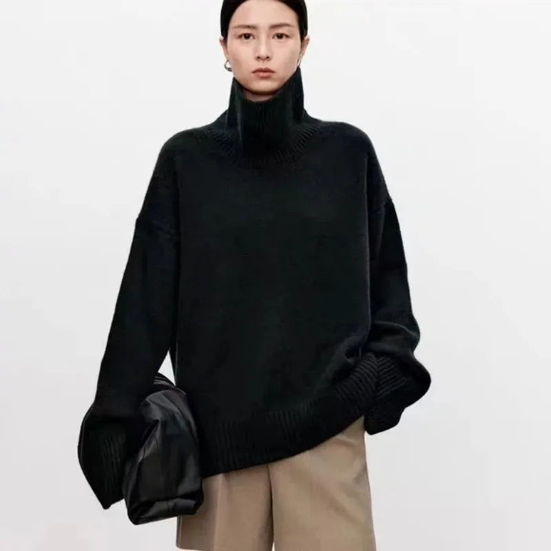 Womens Cashmere Turtleneck Sweater Classic Fit