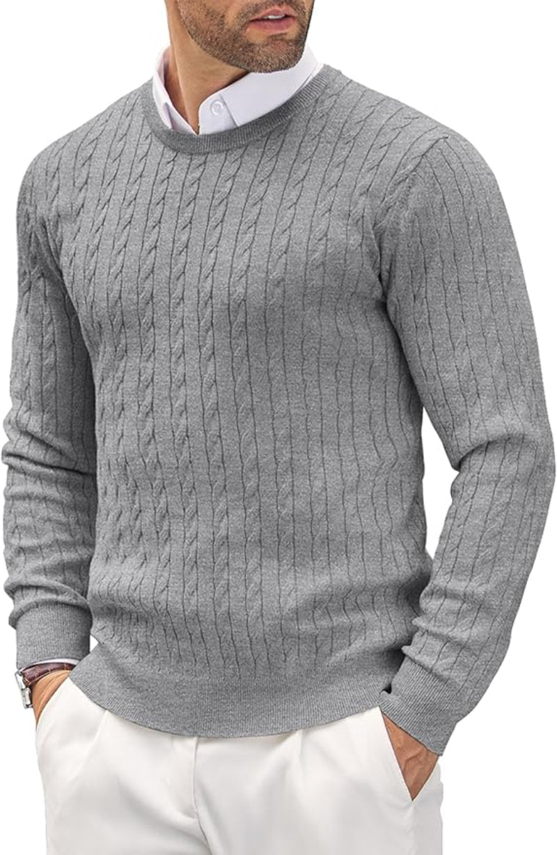 Mens Slim Fit Fine Knit Crew Neck Sweater