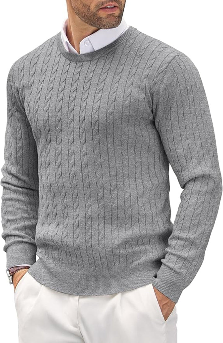 Mens Slim Fit Fine Knit Crew Neck Sweater