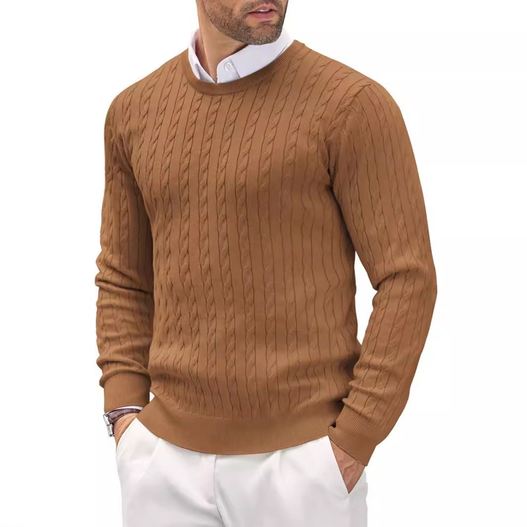 Mens Slim Fit Fine Knit Crew Neck Sweater