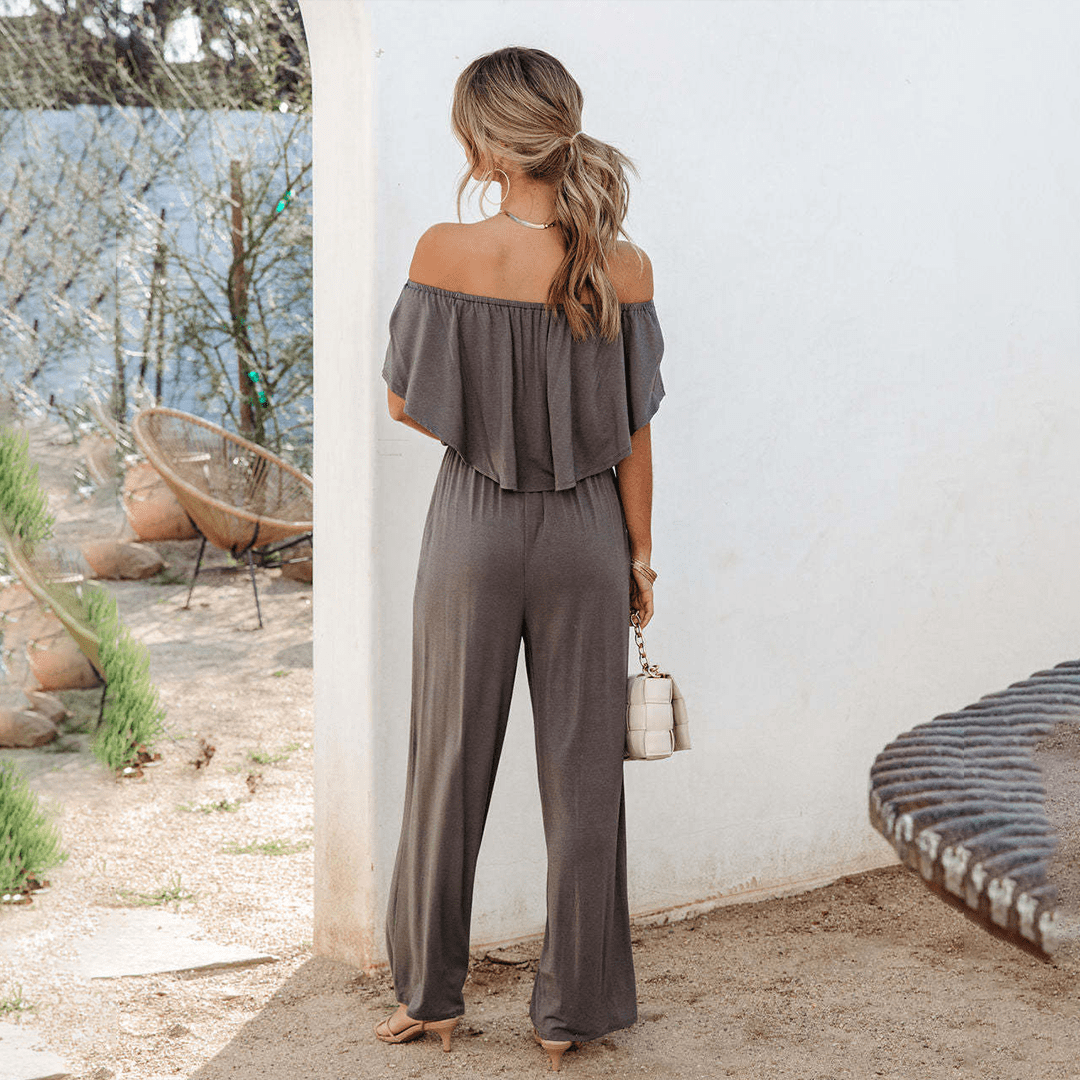 Womens Off Shoulder Jumpsuit Chic Fit