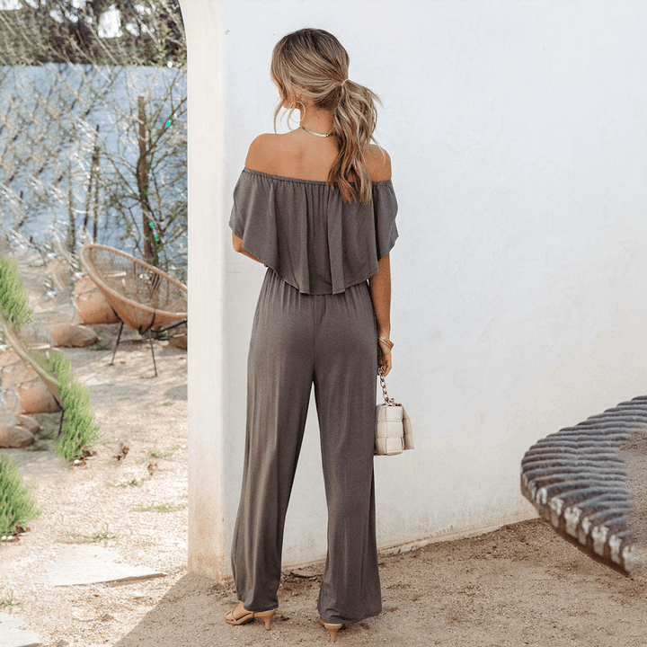 Womens Off Shoulder Jumpsuit Chic Fit
