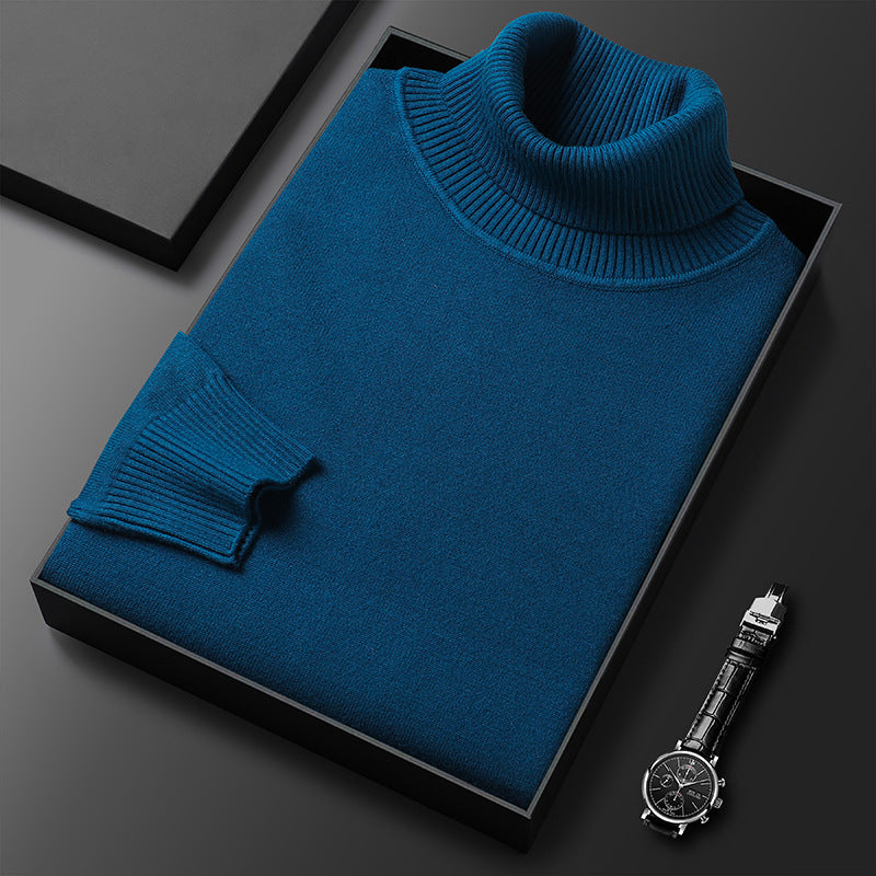Mens Turtleneck Sweater Cashmere Cotton Blend