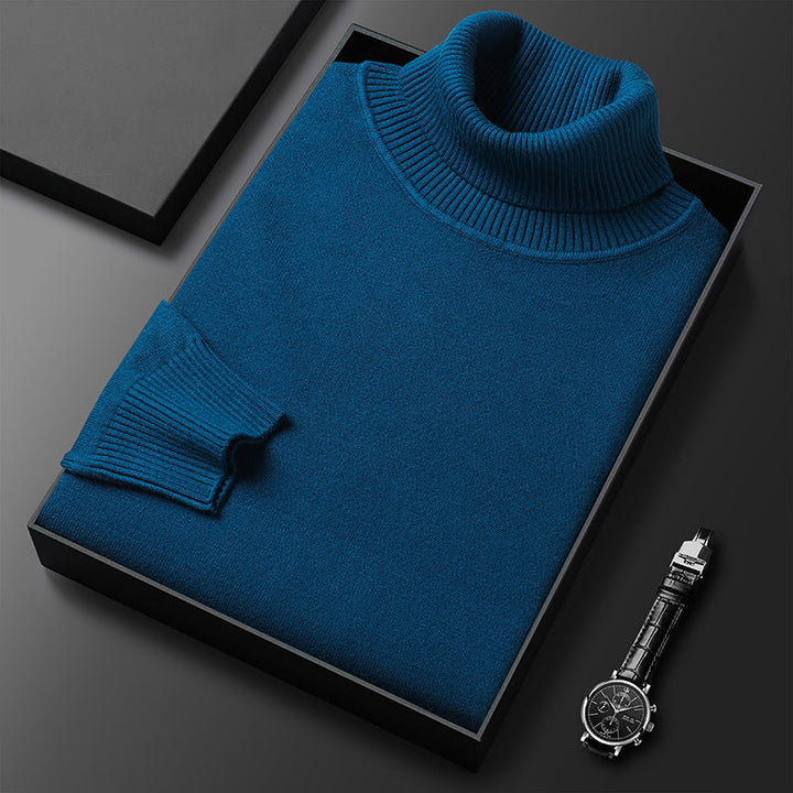 Mens Turtleneck Sweater Cashmere Cotton Blend