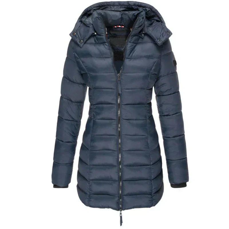 Womens Hooded Down Jacket Insulated Winter Fit - BritishMode