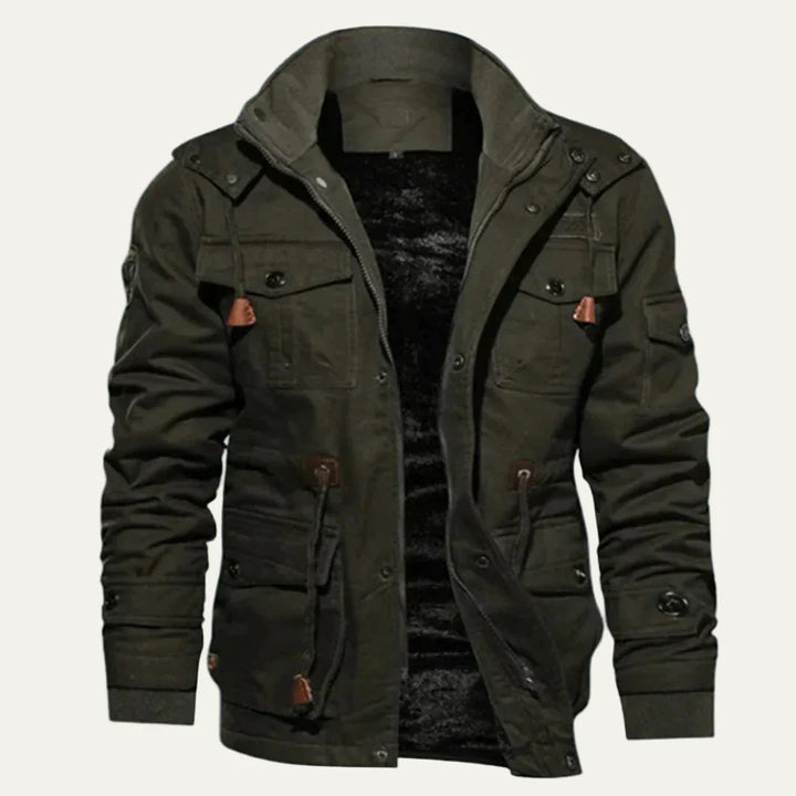 Mens Cargo Jacket Military Style with Multi Pockets