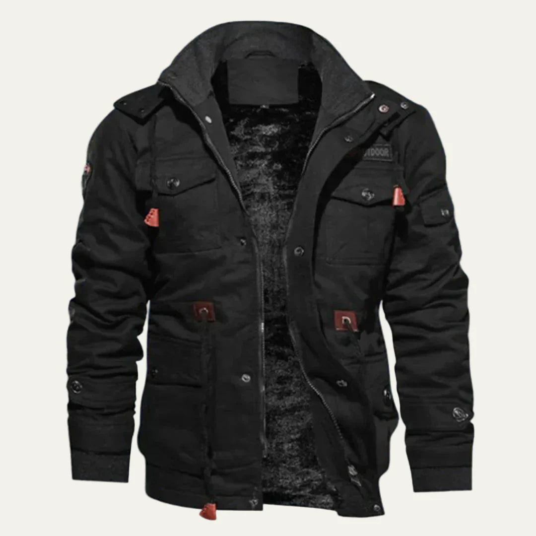 Mens Cargo Jacket Military Style with Multi Pockets - BritishMode