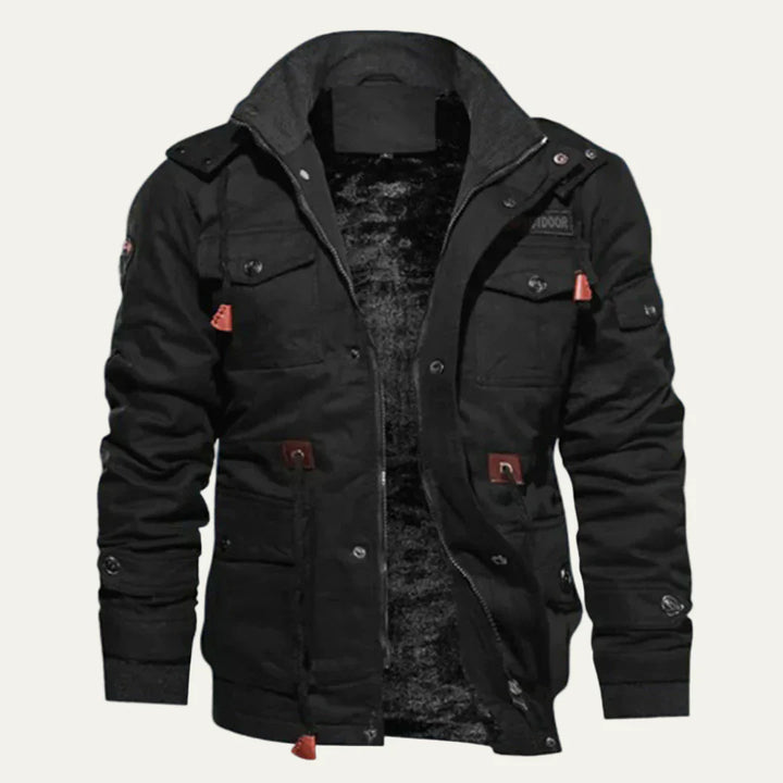 Mens Cargo Jacket Military Style with Multi Pockets - BritishMode