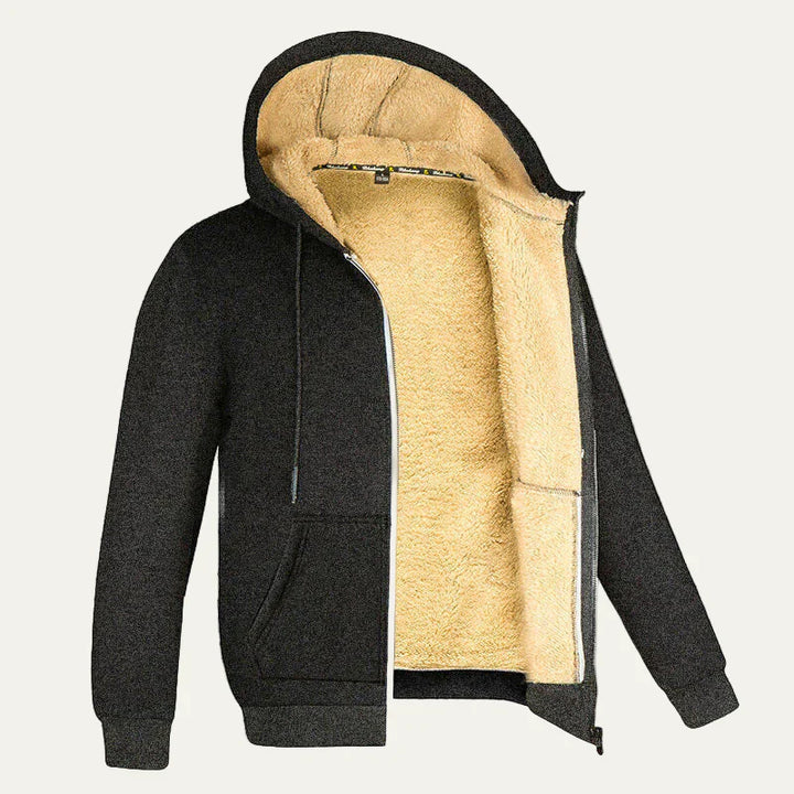 Men’s Thermal Sherpa Lined Zip Hoodie - BritishMode