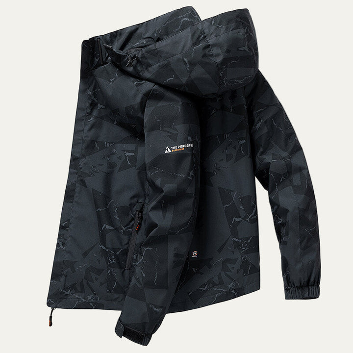 Mens Outdoor Shell Jacket Technical Hooded