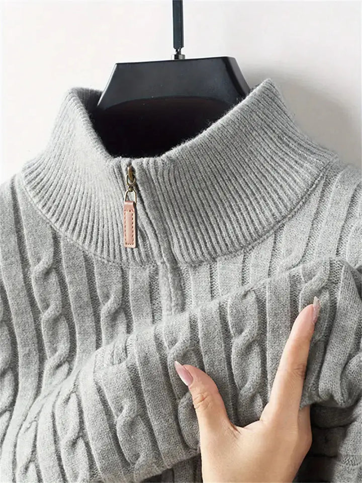 Unisex Zip Sweater Soft-Blend Fabric Flexible Fit Layering