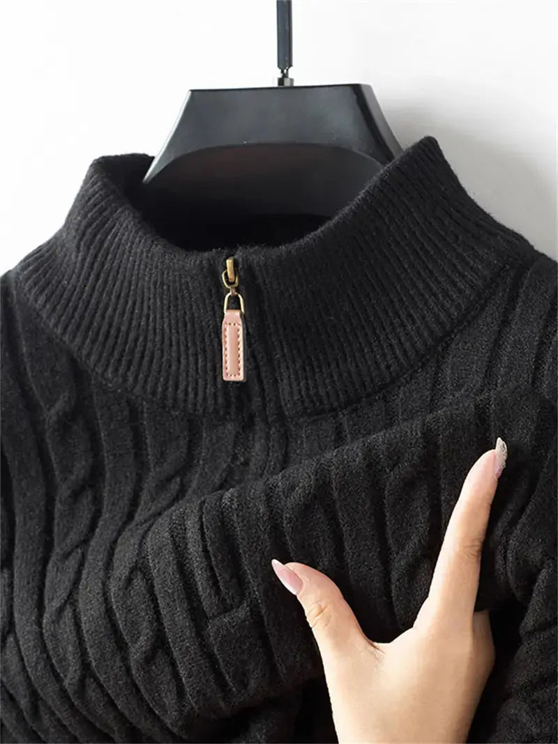 Unisex Zip Sweater Soft-Blend Fabric Flexible Fit Layering