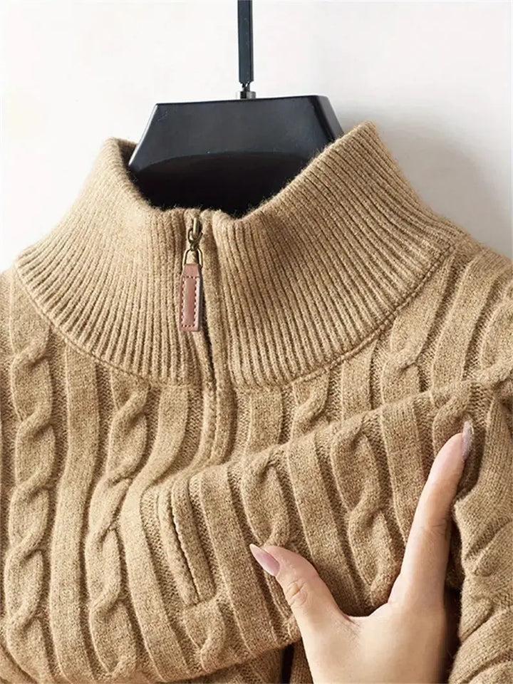 Unisex Zip Sweater Soft-Blend Fabric Flexible Fit Layering