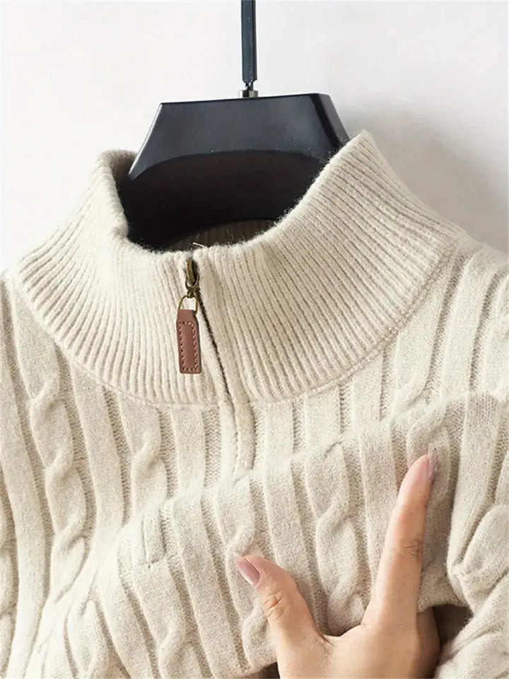 Unisex Zip Sweater Soft-Blend Fabric Flexible Fit Layering