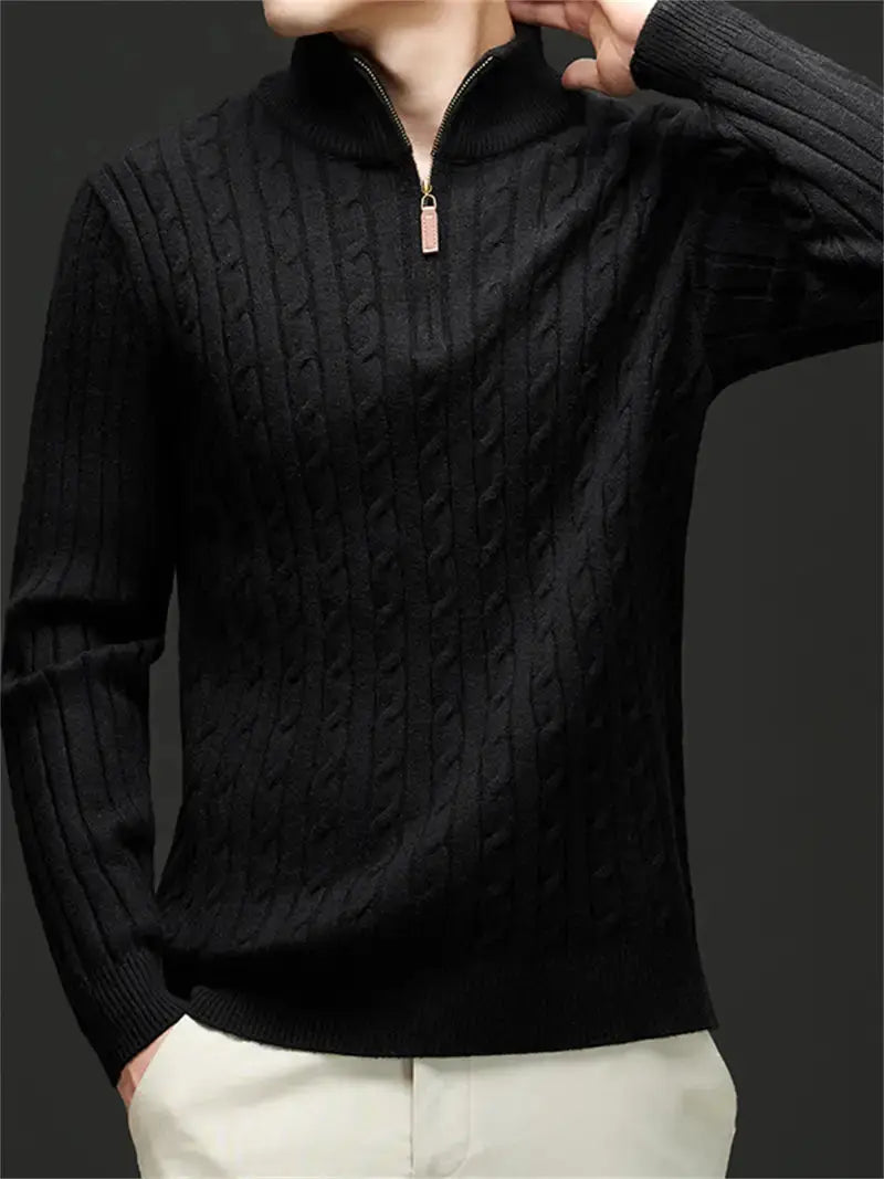 Unisex Zip Sweater Soft-Blend Fabric Flexible Fit Layering