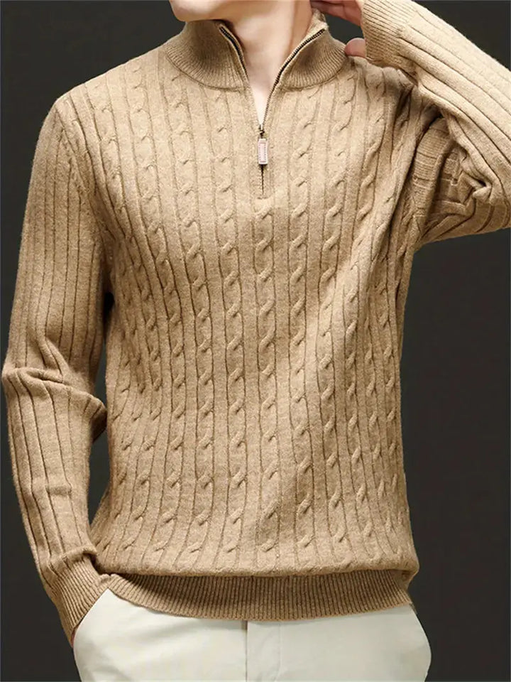 Unisex Zip Sweater Soft-Blend Fabric Flexible Fit Layering